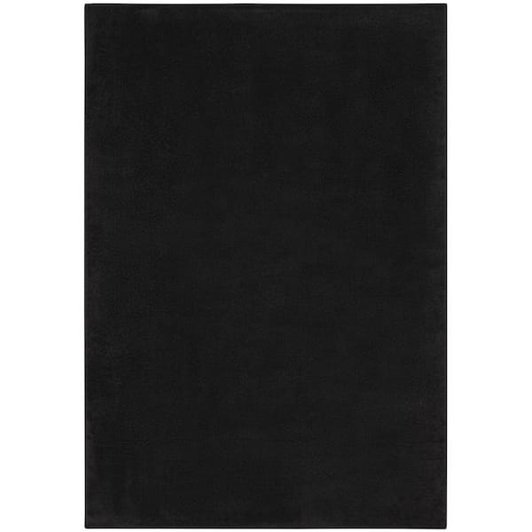 HomeRoots 5' X 8' Black Power Loom Area Rug