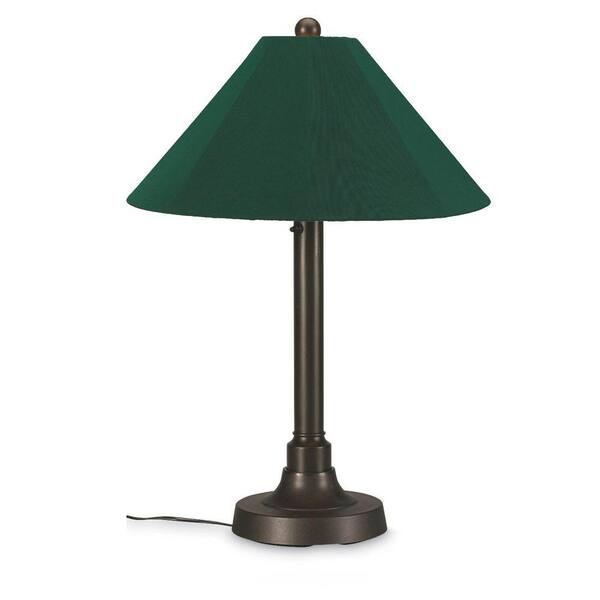 Patio Living Concepts San Juan 34 in. Outdoor Bronze Table Lamp with Forest Green Shade-DISCONTINUED
