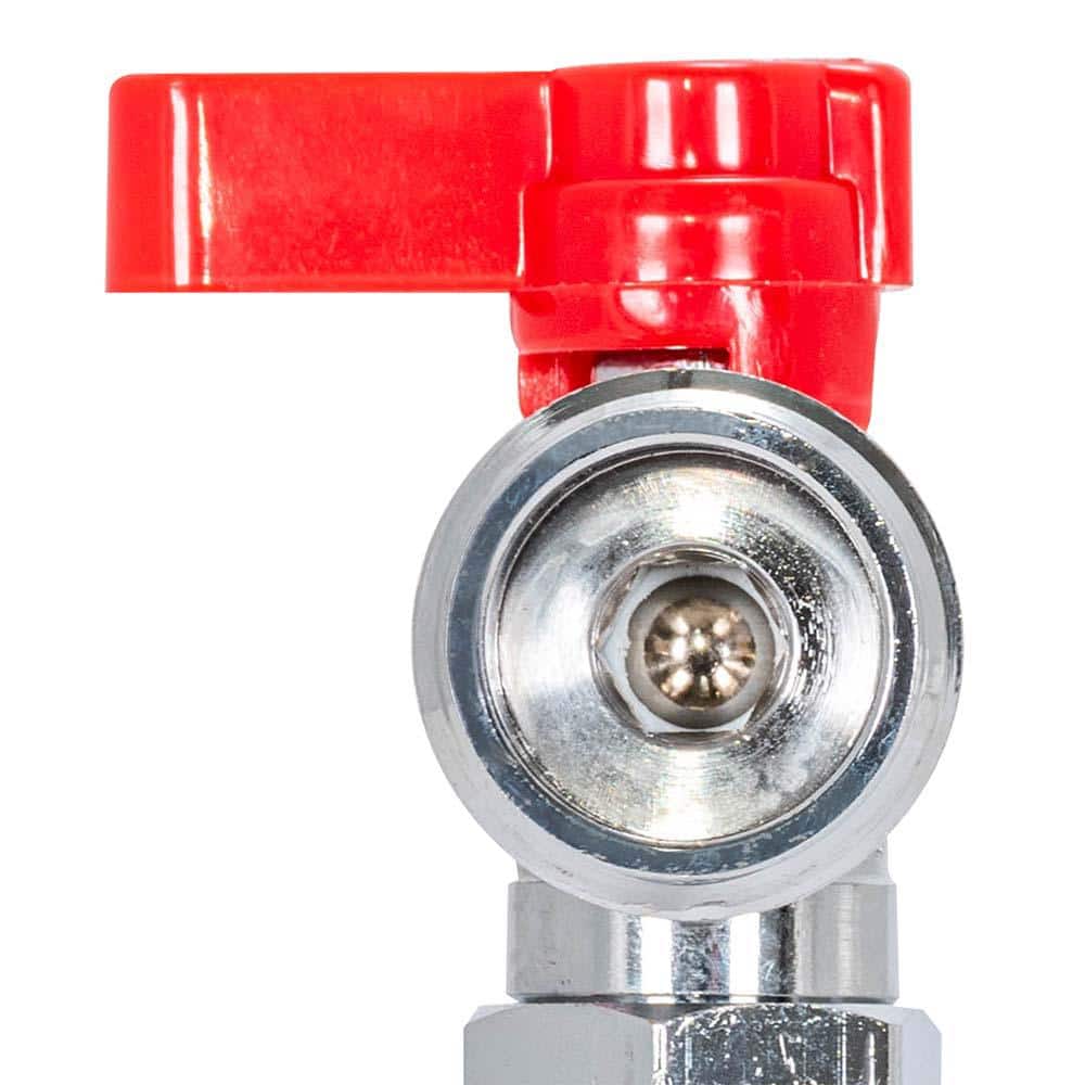 Chrome Brass Washing Machine Outlet Stop Valve with Red Handle