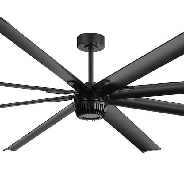 Melissa 100 in. Industrial HVLS Windmill Black Ceiling Fan with 8-Black Blades, Downrod and Remote Included No Light