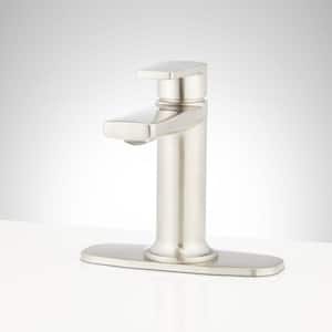 Berwyn Single Handle Mid Arc Single Hole Bathroom Faucet with Deckplate Included in Brushed Nickel