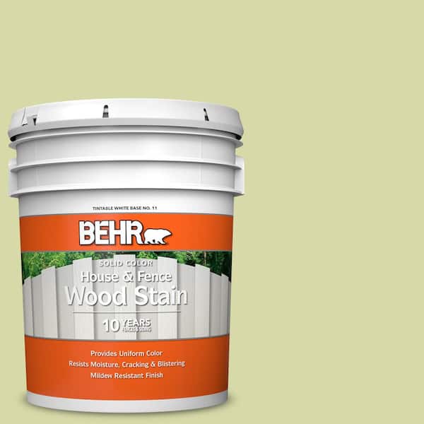 BEHR 5 gal. #410C-3 Celery Sprig Solid Color House and Fence Exterior Wood Stain