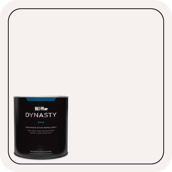 BEHR DYNASTY 1 qt. #PR-W14 Bit of Sugar Satin Enamel Stain-Blocking Interior Paint and Primer