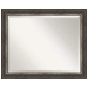 Medium Rectangle Alta Rustic Char Beveled Glass Classic Mirror (26.5 in. H x 32.5 in. W)