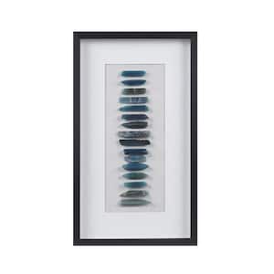 Anky 1-Piece Framed Art Print 13.78 in. x 23.62 in. Framed Blue Agate Shadowbox Wall Decor Panel