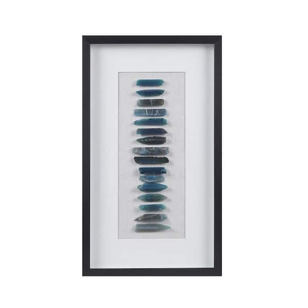 Miscool Anky 1-Piece Framed Art Print 13.78 in. x 23.62 in. Framed Blue Agate Shadowbox Wall Decor Panel