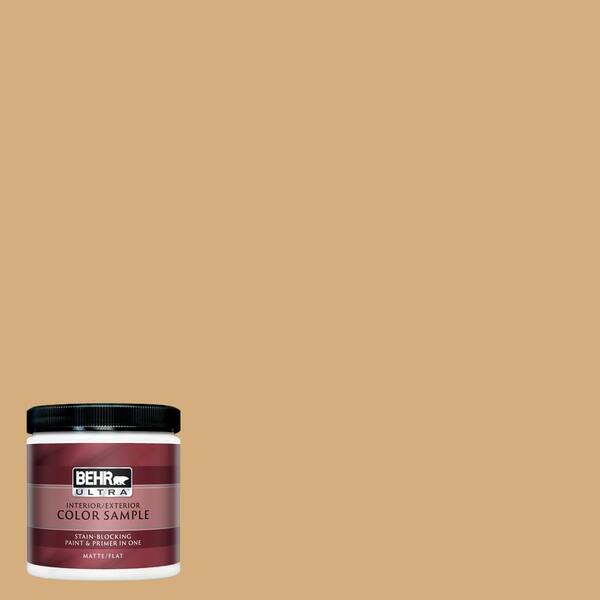 BEHR ULTRA 8 oz. #UL160-4 Spiced Cashews Matte Interior/Exterior Paint and Primer in One Sample