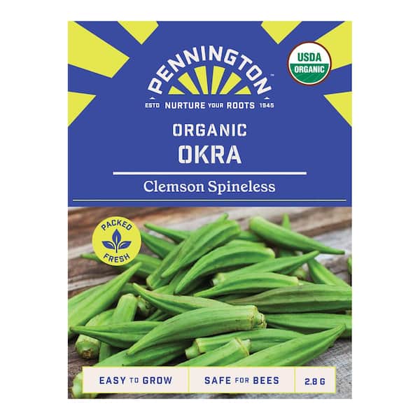 Pennington Organic Okra Clemson Spineless Fruit Seed