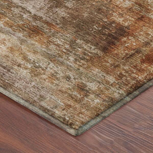 Mayfield Premium Machine Washable Abstract AMF2300 Copper 10 ft. x 14 ft. Area Rug
