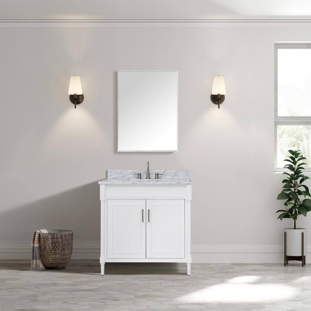 Selene 37'' Elegant White Single Freestanding Bathroom Vanity