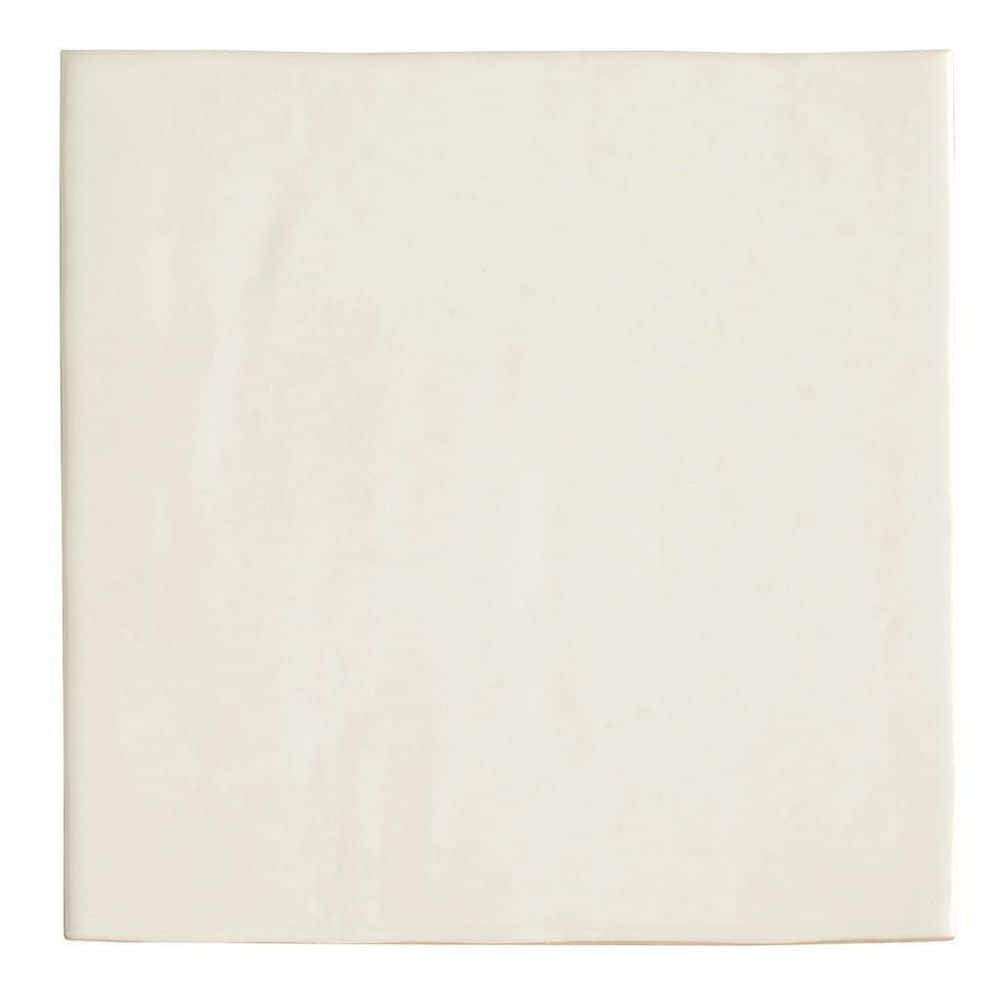 Terralis 6 in. x 6 in. Glossy Pearl White Porcelain Square Wall and Floor Tile (4.65 sq. ft./case)-19 Pack price history on PriceWatchPro