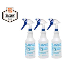 32 oz. Heavy Duty Pro All Purpose Spray Bottle; Leak Proof, Refillable Bottle with Adjustable Nozzle (3-Pack)