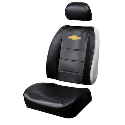 Chevrolet 26 in. H x 22 in. W x 0.5 in. D Design Heavy-Duty Sideless Seat Cover with Cargo Pocket (3-Piece)