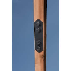 Outdoor Accents Mission Collection 3 in. x 11-1/4 in. ZMAX Black Powder-Coated Strap for 4x Lumber