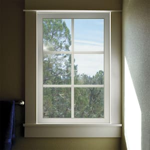 47.5 in. x 35.5 in. V-2500 Series White Vinyl Fixed Picture Window with Colonial Grids/Grilles