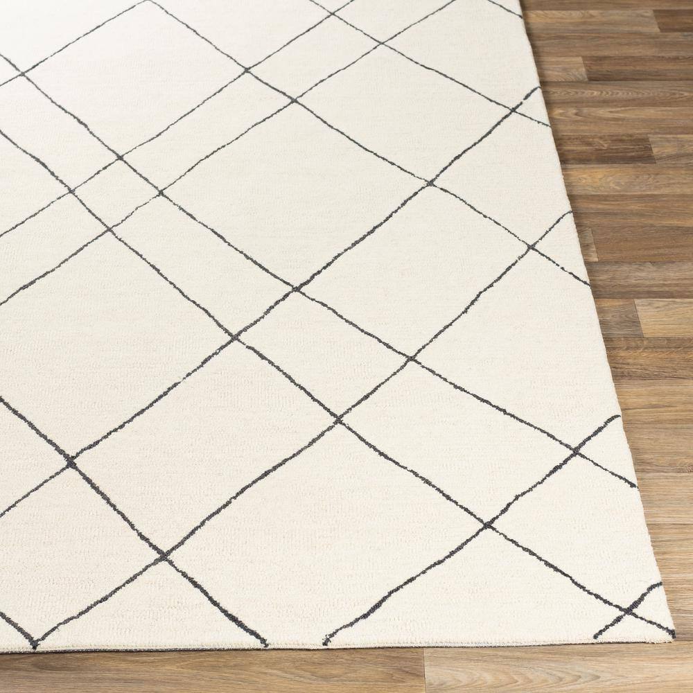 Black Spot Tufted Wool Rectangular 8'10" x 12' Rug