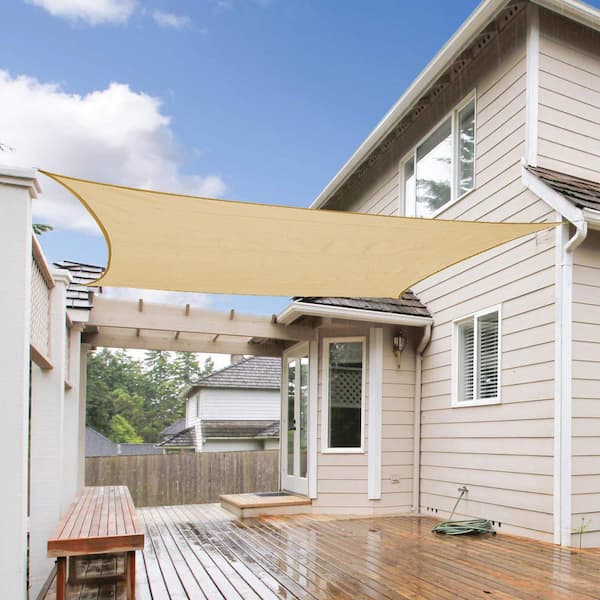 185 GSM Rectangle Sun Shade Sail, for Patio Garden and Swimming Pool