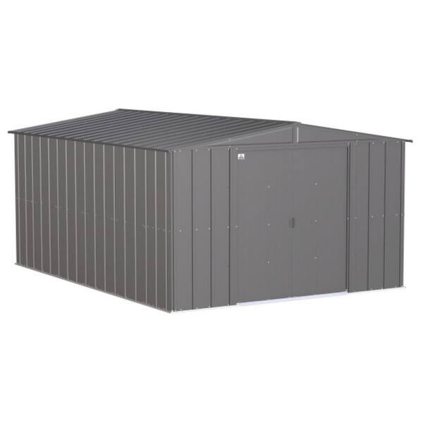 Arrow Classic 10 ft. W x 14 ft. D Charcoal Metal Shed 129 sq. ft ...