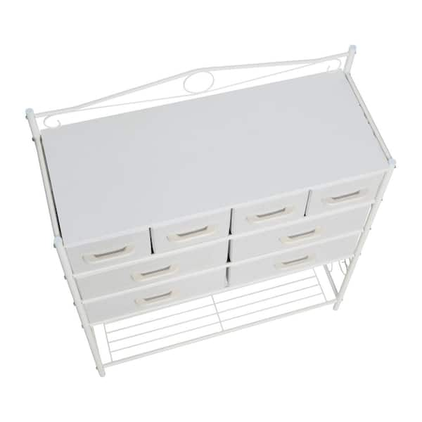 Victoria 8-Drawer Storage Tower, Narrow, Scandinavian White