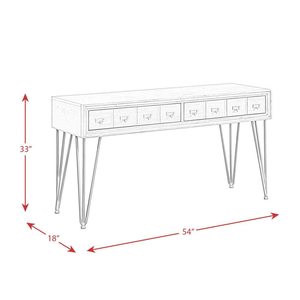Tanner Light Walnut Industrial Sofa Table with Storage