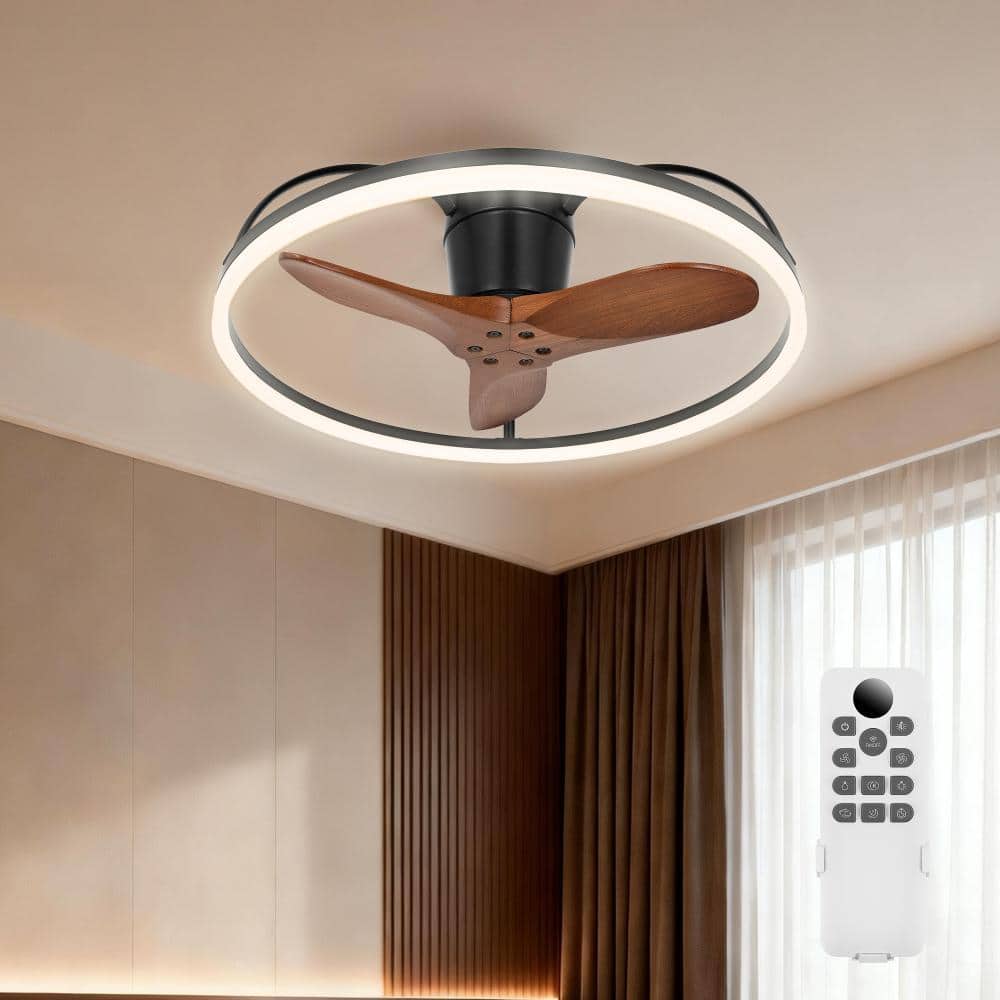 24 in. Brown Caged DC Motor Reversible Flush Mount Ceiling Fan with Remote Control 3000-6500K Dimmable price history on PriceWatchPro