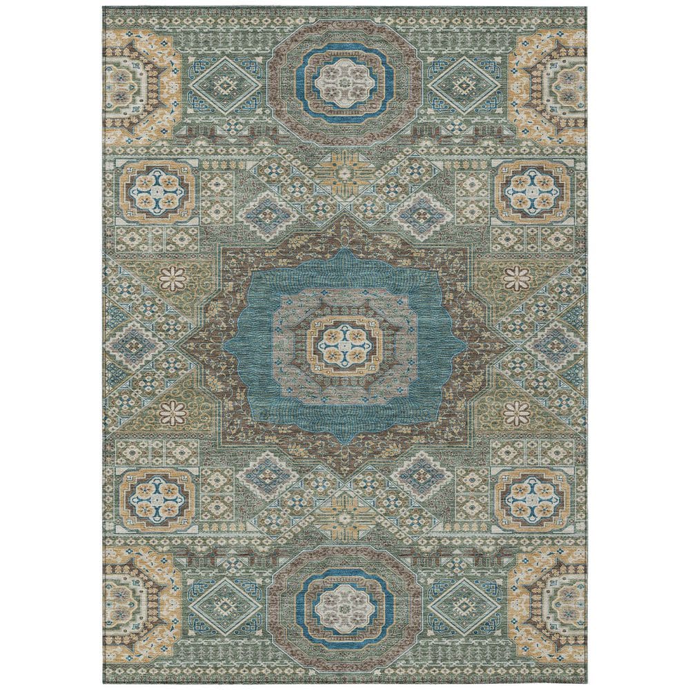 Chantille Machine Washable Indoor/Outdoor Abstract ACN2525 Basil 8 ft. x 10 ft. Area Rug price history on PriceWatchPro
