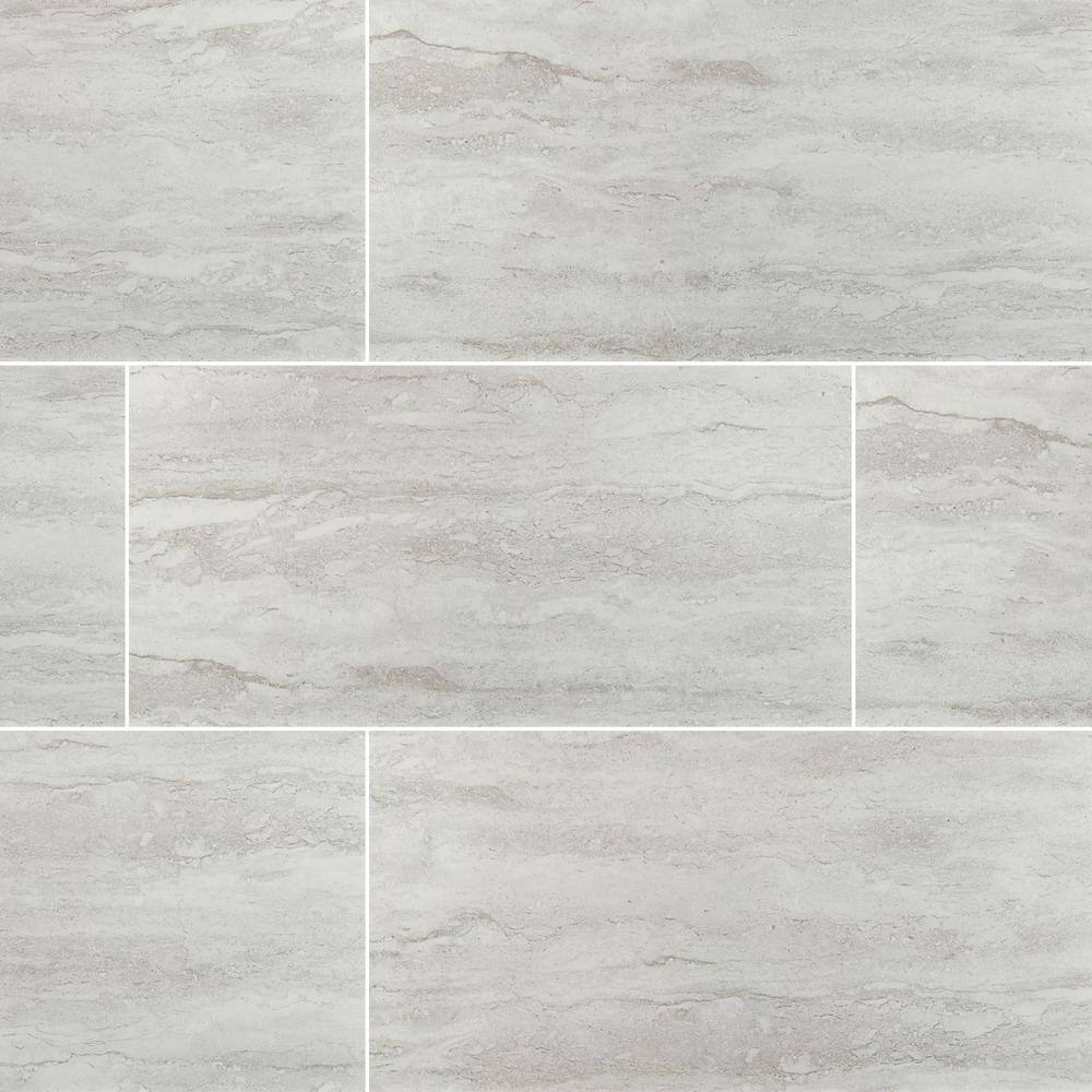 Msi Nyon Gray 12 In X 24 In Polished Porcelain Floor And Wall Tile 16 Sq Ft Case Nhdnyogra1224p The Home Depot