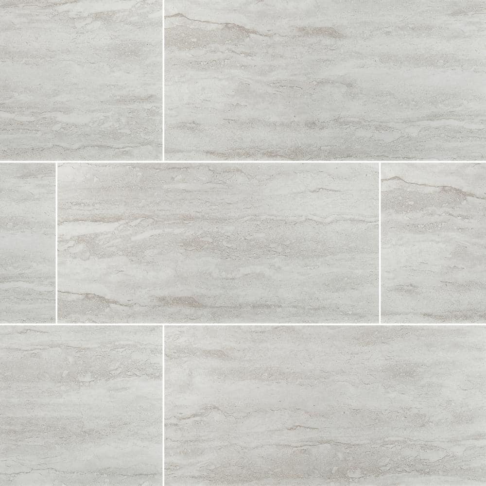 MSI Nyon Gray 12 in. x 24 in. Polished Porcelain Floor and Wall Tile (16  sq. ft. / case) NHDNYOGRA1224P