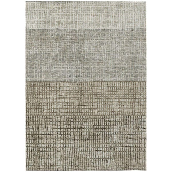Chantille Machine Washable Indoor/Outdoor Abstract ACN1831 Taupe 3 ft. x 4 ft. Area Rug
