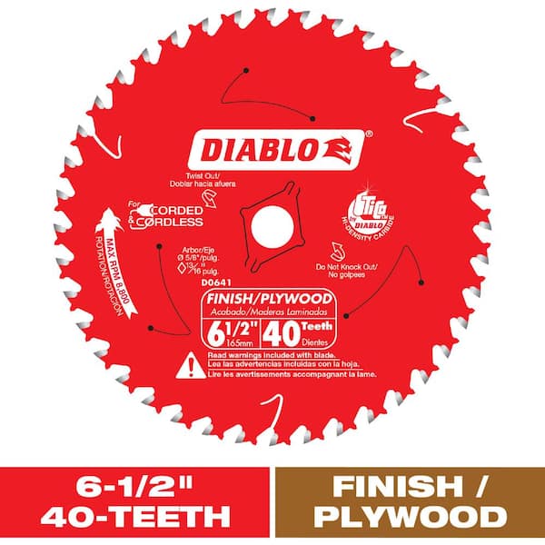 6-1/2in. x 40-Tooth Finish Trim Circular Saw Blade for Wood