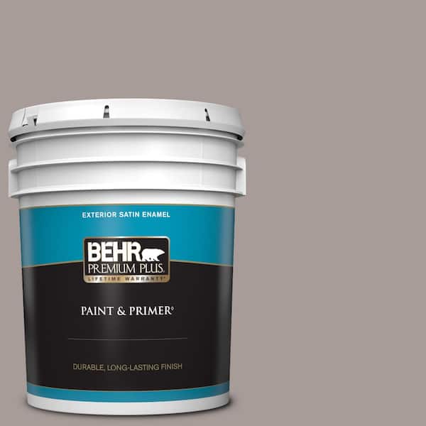 BEHR PREMIUM PLUS 5 gal. #PPU17-12 Smoked Mauve Satin Enamel Exterior Paint & Primer