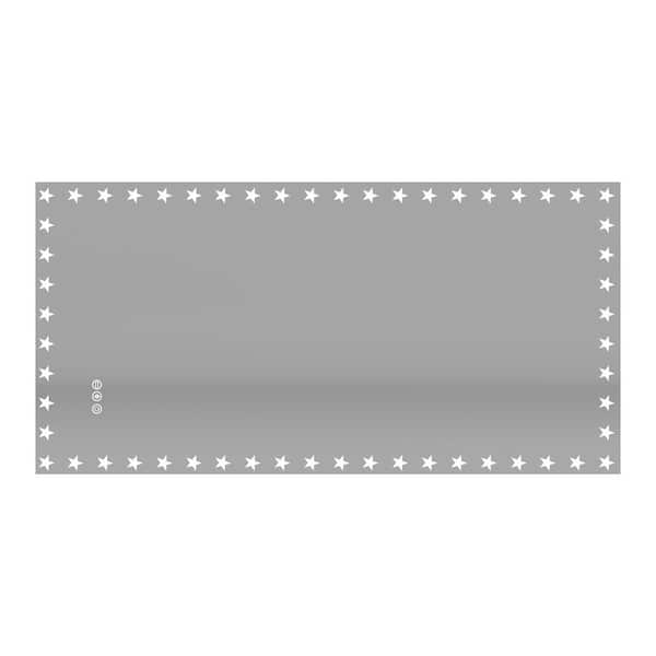 RAINLEX 48 in. W x 24 in. H Rectangular Frameless Anti-Fog LED Light Wall Bathroom Vanity Mirror