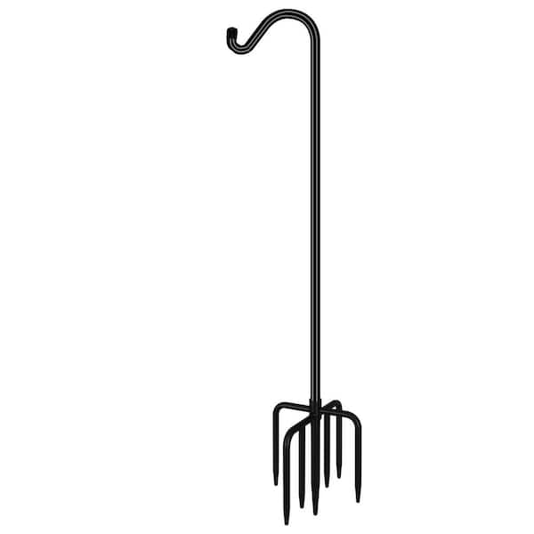 Unbranded 76 in. Tall Metal Adjustable Shepherds Hook with 7 Prongs Base, Heavy Duty Outdoor Garden Poles for Hanging Bird Feeders