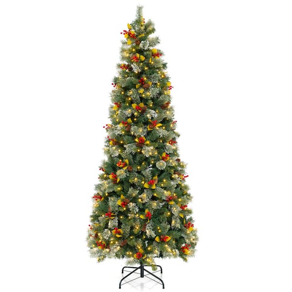 7.5 ft. Green PreLit Artificial Christmas Tree with 1096 Branch Tips 460 Warm White LED Lights