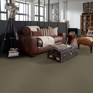 Palmdale II - Sunwashed Sage - Green 31.2 oz. Polyester Texture Installed Carpet