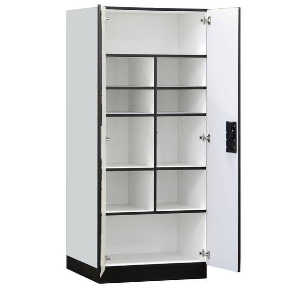 Salsbury Industries 32 in. W x 76 in. H x 24 in. D Standard Wood Designer Storage Cabinet Assembled in Gray