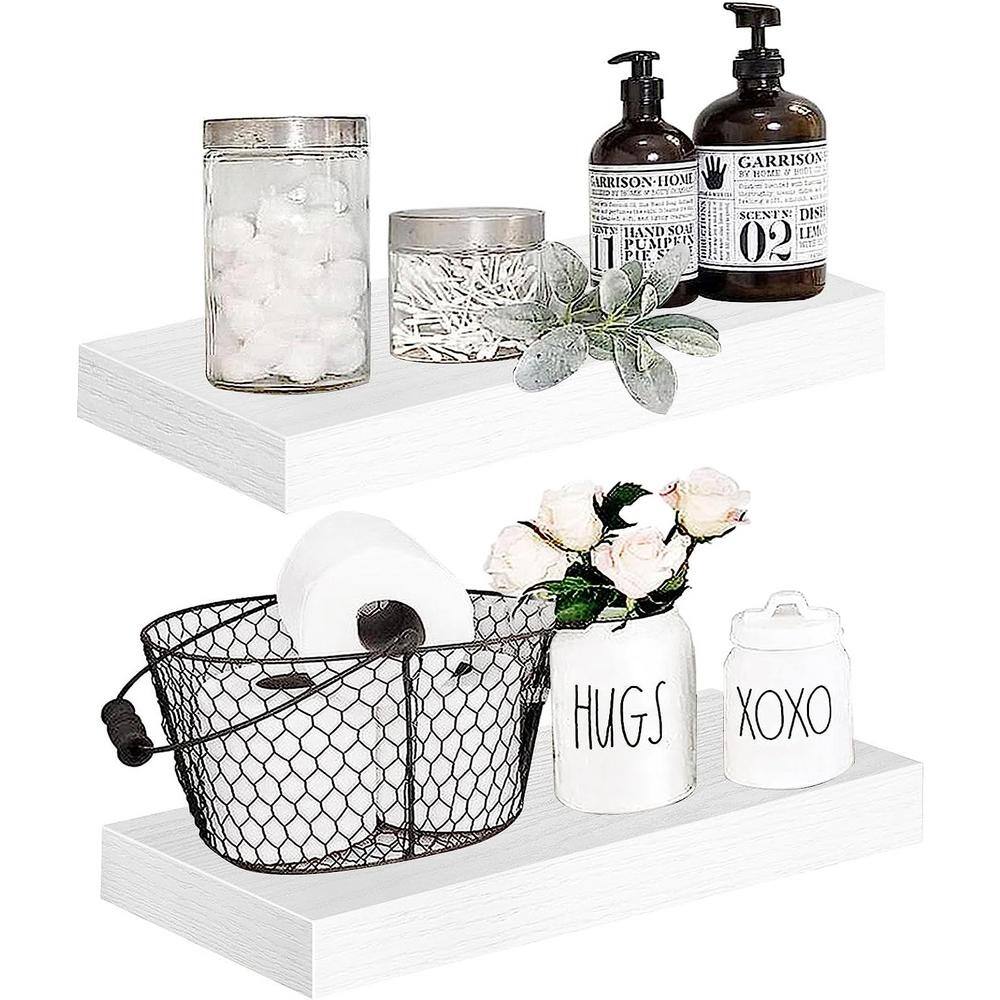 15.7 in. W x 6.7 in. D White Decorative Wall Shelf Floating Shelves
