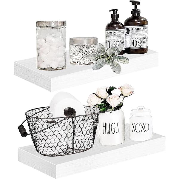 Cubilan 15.7 in. W x 6.7 in. D White Decorative Wall Shelf Floating Shelves