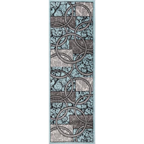 L'Baiet Penelope Blue Geometric 2' x 3' Scatter Area Rug