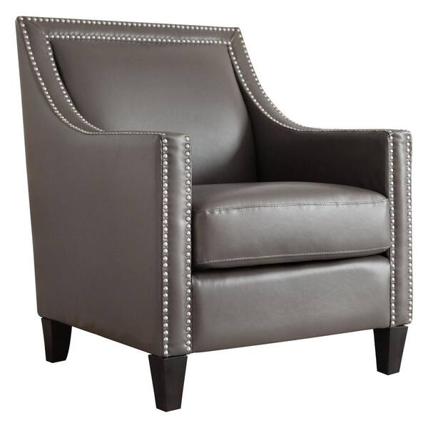 leather nailhead accent chair