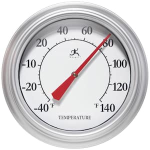Essential 12 in. Wall Thermometer, Silver