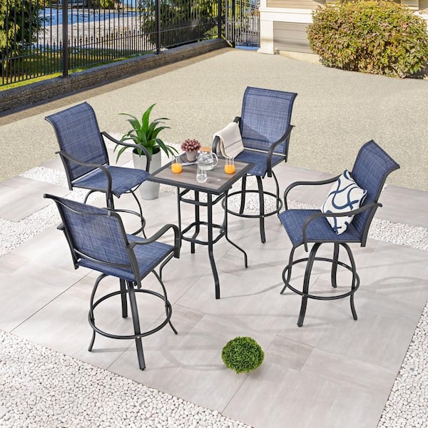 Patio Festival 5-Piece Metal Bar Height Outdoor Dining Set