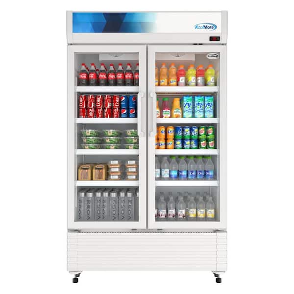 Koolmore 47 in. Commercial Two-Glass Door Merchandiser Refrigerator, 29 cu. ft. in White