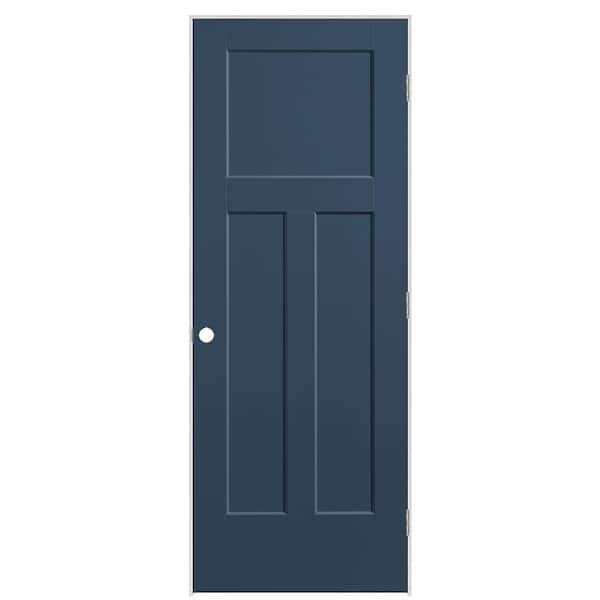 Masonite 30 in. x 80 in. 3-Panel Winslow Left-Hand Solid Core Night Tide Molded Composite Single Prehung Interior Door