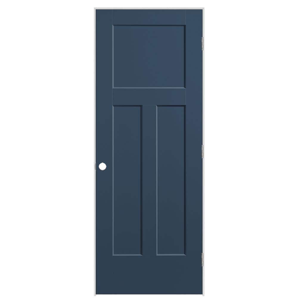 30 in. x 80 in. 3-Panel Winslow Left-Hand Hollow Core Night Tide Molded Composite Single Prehung Interior Door price history on PriceWatchPro