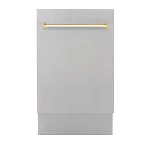 Autograph Edition 18 in. Top Control 8-Cycle Tall Tub Dishwasher with 3rd Rack in Stainless Steel & Polished Gold