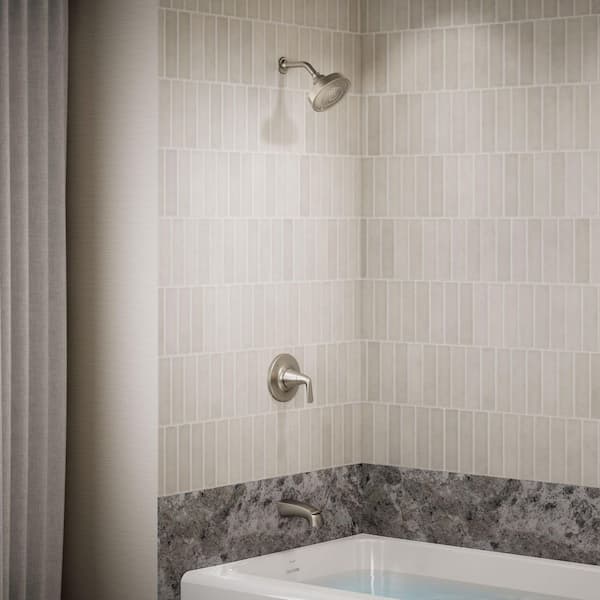Elmbrook 1-Handle 3-Spray Tub and Shower Faucet in Brushed Nickel (Valve Included)
