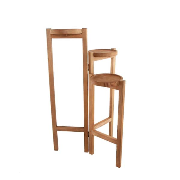 Flora Bunda 30 in. Wood 3-Tired Planter Stand