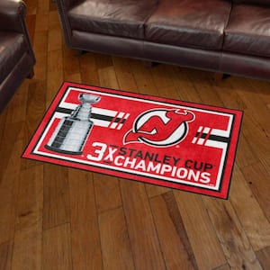 New Jersey Devils Nhl Team Logo Grey Wooden Style Nice Gift Home Decor  Rectangle Area Rug - Peto Rugs