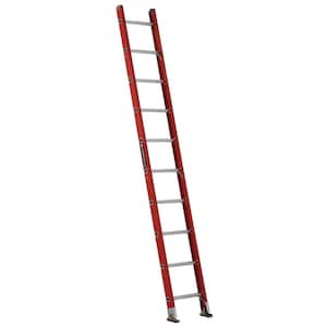 10 ft. Fiberglass Single Ladder with 300 lbs. Load Capacity Type IA Duty Rating